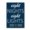 Crafted Creations Navy Blue and White "Eight Nights Eight Lights" Hanukkah Rectangular Wall Art Decor 30" x 20"
